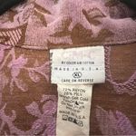 CMC Color Me Cotton Pink Brown Floral Jacquard Short Blazer Jacket Size XL Flaw Purple Photo 7