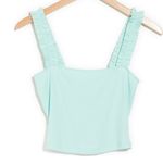 Abound  green yucca ruffle ribbed crop top cami Photo 2