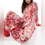 Free People NWT  dreamy days printed pajama set in red multi Photo 1