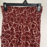 Boho Smocked Waist Pants | Red Geometric Print | S Photo 1