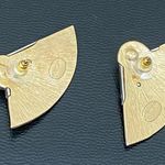 Park Lane Vintage  Brushed Gold-tone Rhinestones Faux Pearl Fan Earrings 16.1g Photo 6