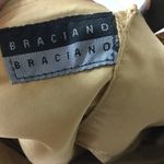 Vintage Braciano clutch women’s beaded paisley floral round‎ wooden handle bag Tan Photo 5