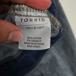 Torrid Jacket Womens Blue Denim Cropped Jean Crop Collarless Button Pockets Photo 3