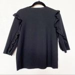 ZARA Cropped Ruffle Sleeve Raw Hem Top Size Small Photo 8