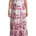 Romantic Gypsy Maternity Floral Crochet Trim Maxi Dress Photo 0