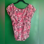 CLEARANCE Calvin Klein Jeans Red Top Blouse Lightweight for Summer Red S Small Photo 1