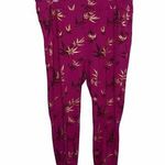 Soft Surroundings Emiko Pants Medium Fuchsia Pink Metallic Leaf Ponte Ankle 1X Photo 0