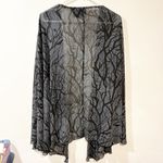 KILLSTAR  Black Grey Branch Print Sheer Kimono XS/Medium Obscurum Chiffon Photo 4