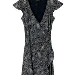 Vintage Y2K Byer Too! Women’s Medium Black White Floral Paisley Faux Wrap Dress Photo 0