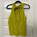 J.Crew  Chartreuse Lace Halter Tie Neck Blouse Size S Photo 6