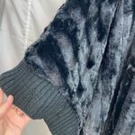 Skye's The Limit women's black plush faux fur turtleneck poncho sweater small Photo 2