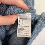 American Eagle AEO Jegging Fit Henley Pullover Sweater Solid Blue Nubby Textured Photo 9