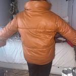 Leather Coat Orange Size M Photo 4