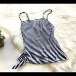 Kona Sol NWT Womens  Striped Tankini Swim Top - M Photo 2