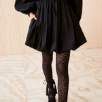 Ulla Johnson ‎ Black Martine Mini Dress Noir Bubble Hem Long Sleeve Bateau Size 2 Photo 0