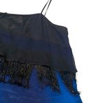 Vena Cava Size M Fringe Ruffle Camis Tank Silk Black Blue Burlesque Feminine Size M Photo 4
