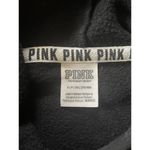 Victoria's Secret PINK CROPPED HOODIE VELVET LOGO LONG SLEEVE BLACK SZ S Photo 1