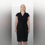 Grace Karin  Black Midi Dress with Tie Front Photo 2