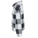 Christopher & Banks Fleece Jacket Black White Buffalo Plaid Size L Large Photo 1