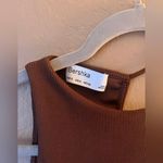 Berksha Bershka Brown Crop Top Asymmetric Design Sz S Photo 4