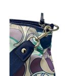 Coach Kyra White Green Blue Logo Printed Dual Top Handle Large Tote Bag Photo 3