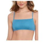 SALT + COVE Ribbed Knit Bikini Bralette Tank Style Swim Top Padded Blue NWT XS Photo 0