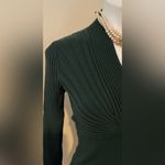INC Evergreen V Neck Crossover Fitted Ribbed Subtle Pull Over Sweater Sz M Green Size M Photo 6