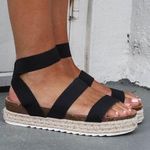 Black Strappy Espadrilles Size 8.5 Photo 0