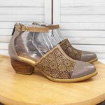 L’Artiste Spring Step Pauletta Laser Tooled Leather Boho Shoes Taupe Grey 37 Tan Size 6 Photo 0