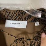 Equipment NWOT  jasmine long sleeve shirt brown animal print tie collar Small Photo 2