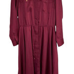 Ralph Lauren  Asymmetrical Maroon Long Sleeve Buttoned Dress Size 6 romantic Photo 0