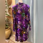 Floral Purple burnout Velvet draped Cardigan Size undefined Photo 2