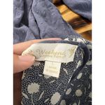 Suzanne Betro  Size Large Tunic Top‎ Shirt Blue Flutter Sleeve Knit Textured Boho Photo 2