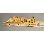 Vintage Gold Tone Brooch Pin Mother Cat Kitten Eating Bowl Estate 3.5" NWOT Photo 4