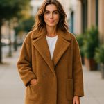 BEARPAW NWT  Teddy Sherpa Faux Fur Long Winter Ski Coat  SZ-3X Cognac Brown Photo 1