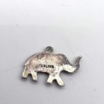 Vintage Women's Elephant Sterling Silver Trunk Up Silver Tone Necklace Pendant Photo 3