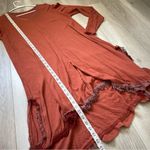 Lagenlook Drapey Dress frayed hem long sleeve midi Grau Orange (one size) mixed Size undefined Photo 5