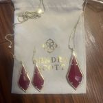 Kendra Scott  maroon gold necklace and earring set Photo 1