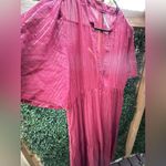 Anthropologie  Coverup Sheer Metallic Silver Pink Size Medium maxi Photo 2