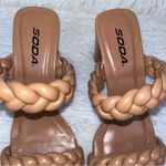 Soda  Found Camel Brown Braided Strap Heel Sandals 8.5 New NIB Photo 4