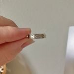 Silver Diamond Cut Band “Amana” Minimal Vintage Ring Satin Neutral Stacking Jewelry Photo 9