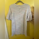 Loft NWOT Pastel Striped Dress with Eyelet Ruffle Sleeves Photo 4