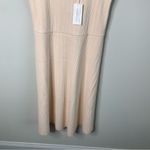 Vince  ribbed cream‎ blush sweetheart tank sweater midi dress size XL Photo 4