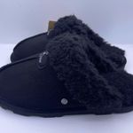 BEARPAW vegan faux fur Loki women black slippers Size 6 Photo 7
