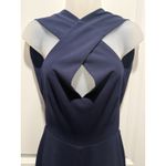 Source Unknown Lulus Navy Blue Wide Leg Jumpsuit Small Cross Front Keyhole Sleeveless Formal Photo 3