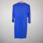 Tori Richard Tori Richards Blue 3/4 Sleeve Mini Dress Womens S Twist Front Bodycon NWT Photo 3