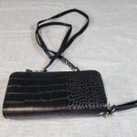 Cross Body Wristlet Purse Black Removable Strap Two Sides Zipper Photo 2