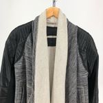 BLANK NYC  Drape Knit Shawl Collar Faux Leather Sleeve Moto Jacket Size Medium Photo 2