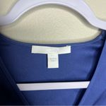 Hugo Boss BOSS ‎ Blue Stretch Silk Long Sleeve V-Neck Blouse Photo 6