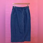 Ralph Lauren Talbots Vintage 90s Y2K Blue Denim Maxi Wrap Skirt - Petite Size 10 Photo 2